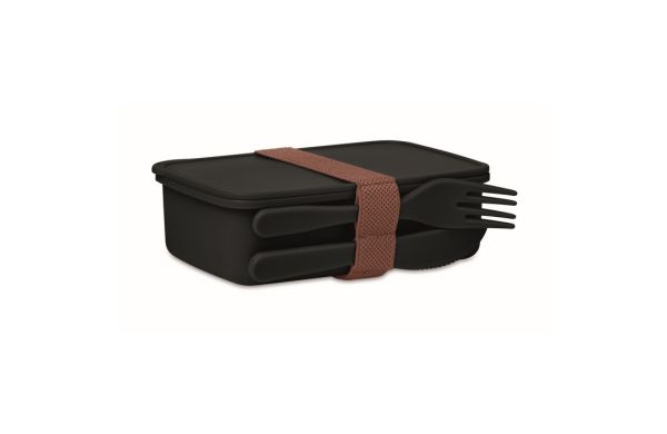 SUNDAY Lunchbox mit Besteck - schwarz