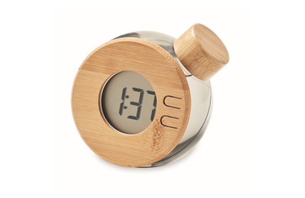 DROPPY LUX Wasserbetriebene LCD-Uhr - transparent grau