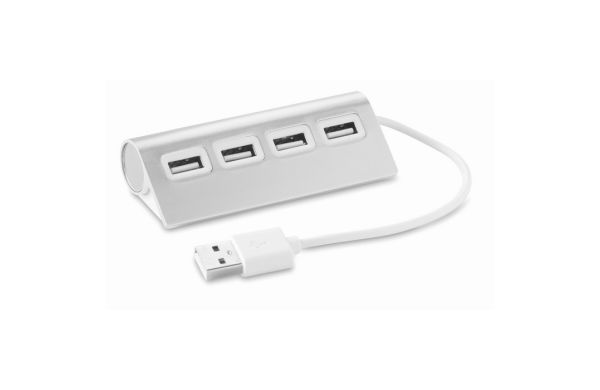 ALUHUB 4 Port USB Hub - silber matt