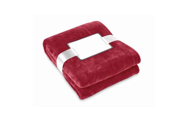 DAVOS Flanell Fleece-Decke - burgund
