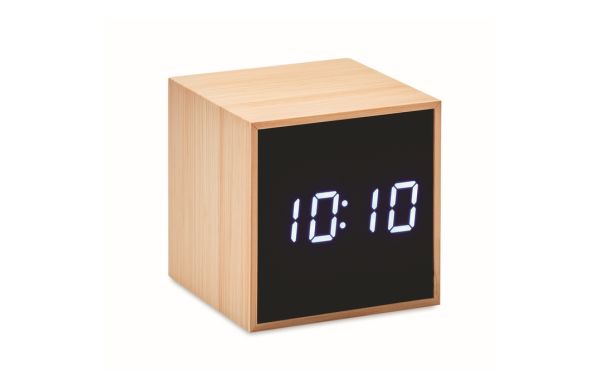 MARA CLOCK LED Tischuhr Bambus - holzfarben