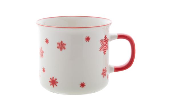 Nakkala Vintage Weihnachtstasse, rot, weiss