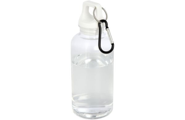 Oregon 400 ml RCS-zertifizierte Trinkflasche aus recyceltem Kunststoff mit Karabiner, weiss