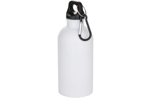 Oregon 400 ml RSC-zertifizierte einwandige Sublimation Trinkflasche aus recyceltem Edelstahl mit Karabinerhaken, weiss