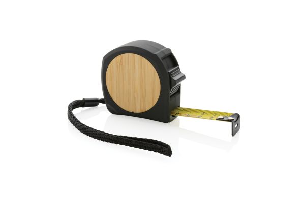 5m/19mm Maßband aus RCS recycelt. Kunststoff & Bambus/schwarz