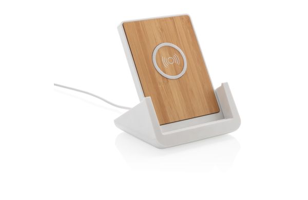 Ontario 10W Ständer aus Bambus & RCS recyceltem Kunststoff/weiß