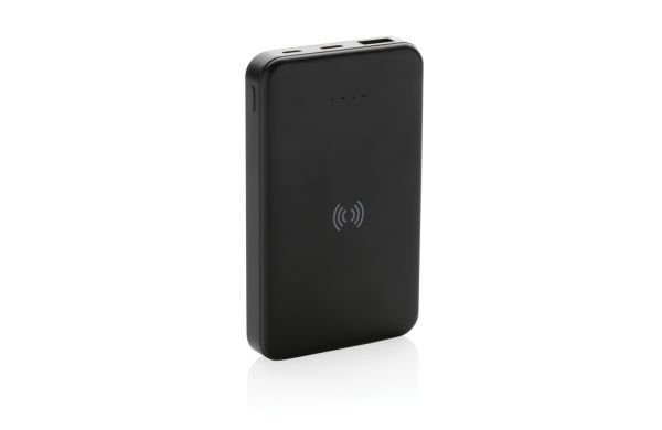 5.000mAh 5W Wireless Powerbank aus RCS recyceltem Kunststoff/schwarz