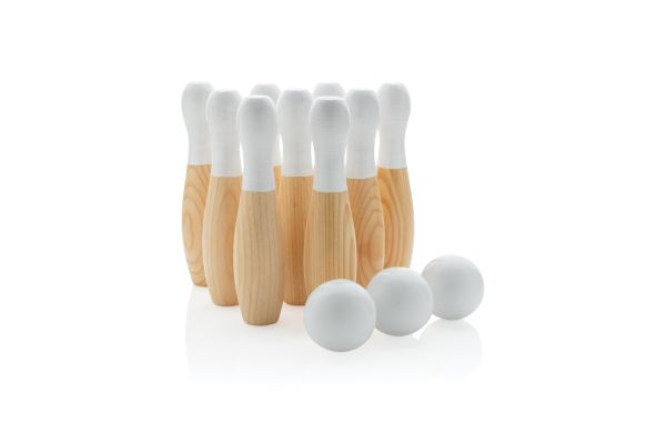 Kegel-Set aus Holz/braun