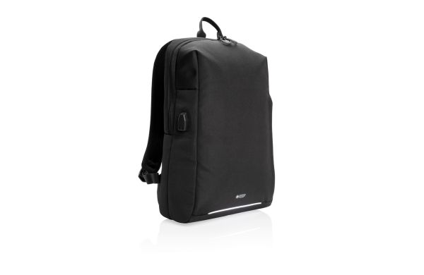 Swiss Peak AWARE™ RFID und USB A-Laptop-Rucksack/schwarz