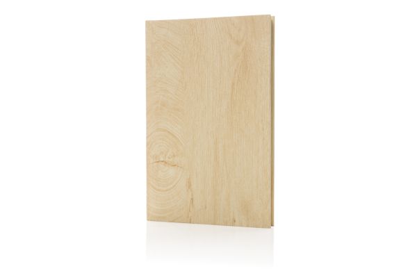 Kavana A5 Notizbuch mit Holz-Print/hellbraun