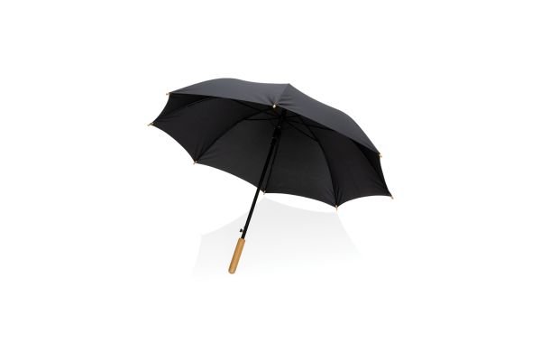 23" Impact AWARE™ RPET 190T Auto-Open Bambus-Schirm/schwarz