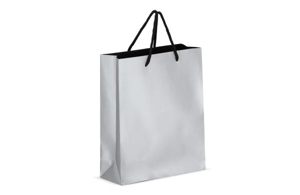 Papier Geschenktasche 24 x 10 x 30cm 200g/m², silber