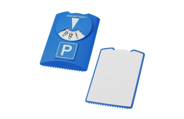 Parkscheibe Design Trio_ blau_ weiss