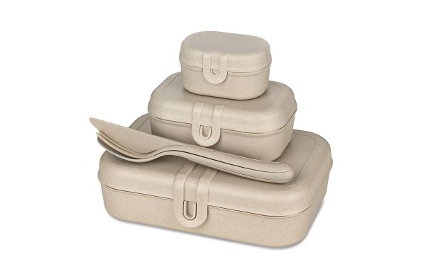 PASCAL READY Lunchbox-Set + Besteck-Set, nature desert sand