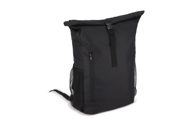 R-PET 600D Rolltop Fahrrad-Rucksack 20L, schwarz