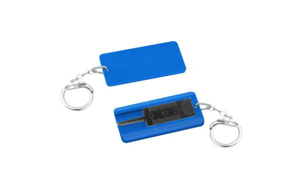 Reifenprofiltiefenmesser mit Gliederkette und Ring_ schwarz_ blau