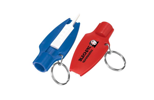 Reifenprofiltiefenmesser mit Ventilkappendreher und Ring