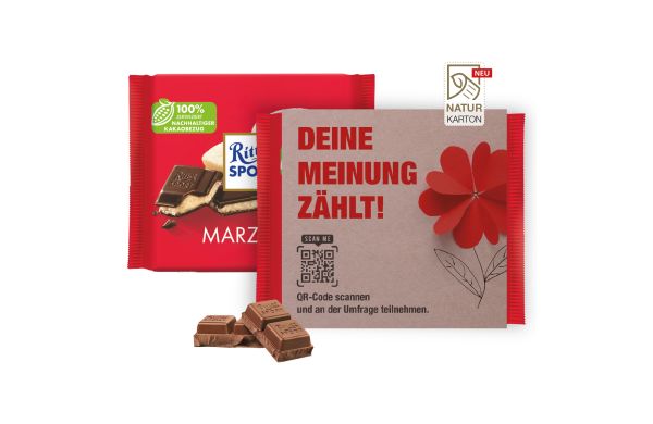 Ritter SPORT mit Werbebanderole, 100 g
