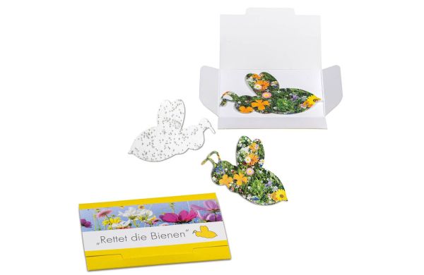 Samenpapier in Klappkärtchen