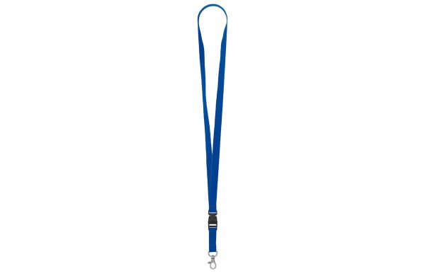SchlüB-Lanyard Standard mit Schnappverschluss_ 15 mm_ blau