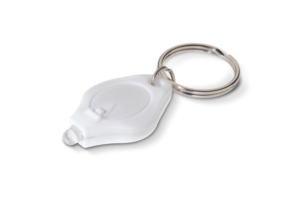 Schlüsselanhänger mit Mini-Taschenlampe, weiss