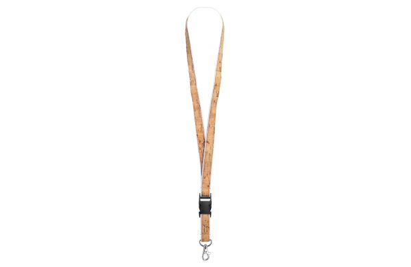 Schlüsselband/Lanyard "Kork", 53 cm, weiß / beige