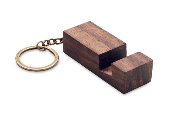 Schlüsselring mit Halter aus Walnussholz- holzfarbe