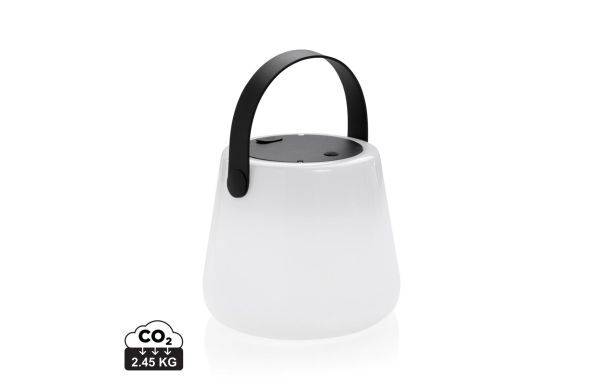 SolarGlow Außenleuchte aus RCS rec. Kunststoff mit USB-Lampe, weiß