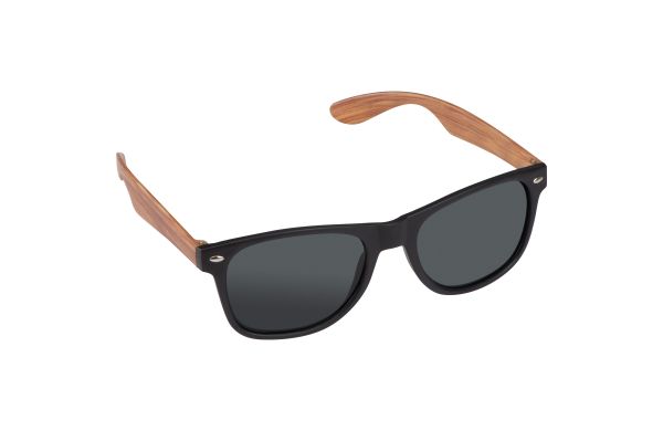 Sonnenbrille mit Bügeln in Bambusoptik, UV 400 Schutz - beige