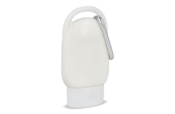 Sonnenschutzlotion mit Karabiner SPF30 aus recyceltem Material