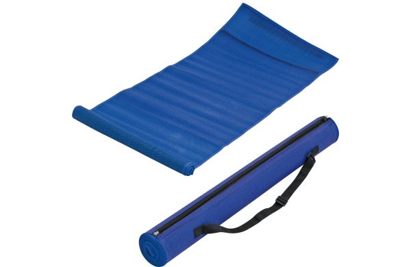Strandmatte aus wasserabweisendem Kunststoffgeflecht - blau