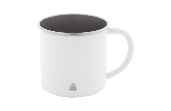 Tasse aus recyceltem Edelstahl Hossa, weiß
