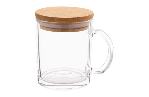 Tasse aus recyceltem Glas Strobba, transparent/natur