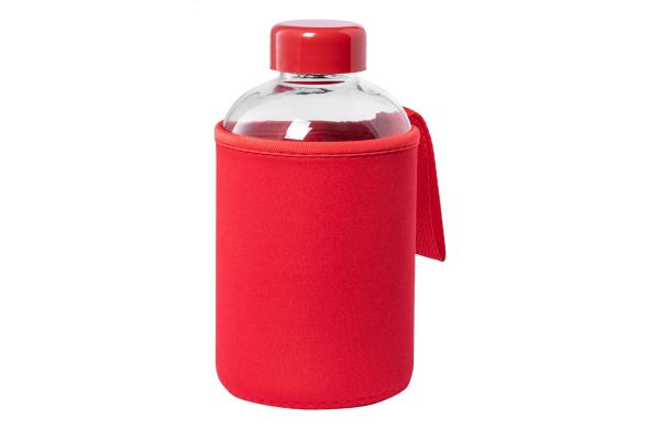Tesso Glas-Sportflasche, rot