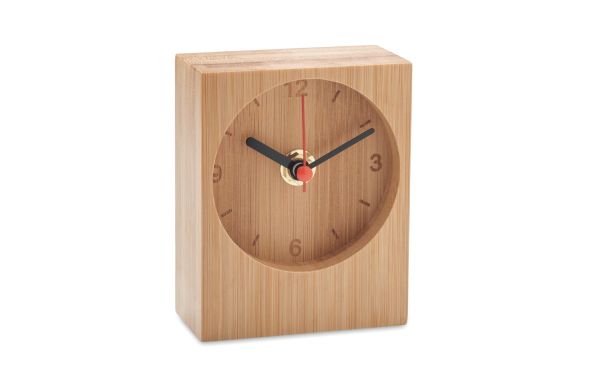 Tischuhr aus Bambus - holzfarben