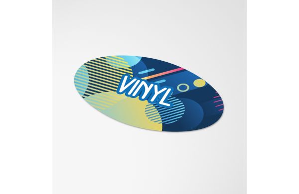 Vinyl Sticker Oval 30x15mm, weiss