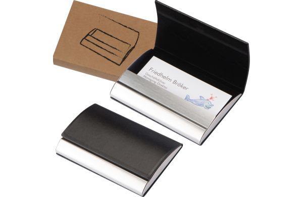 Visitenkartenetui aus Metall  - schwarz