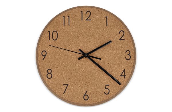 Wanduhr aus Kork, natur