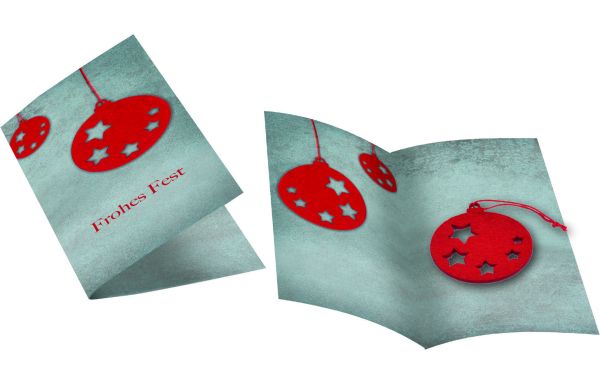 Weihnachtskarte Weihnachtskugel, ohne Kuvert