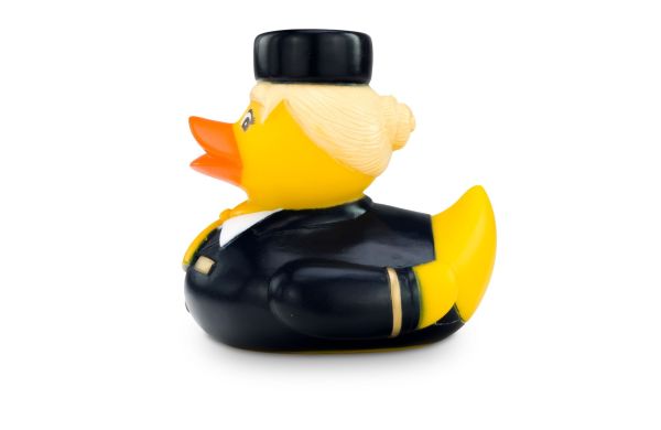 Werbeente Steffi Stewardess mit Halstuch