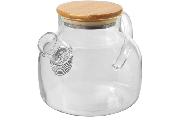 Zen Teekanne mit Sieb und Deckel aus Bambus, transparent