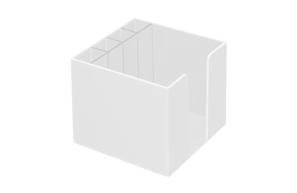 Zettelbox mit Köcher "Epsilon", weiß