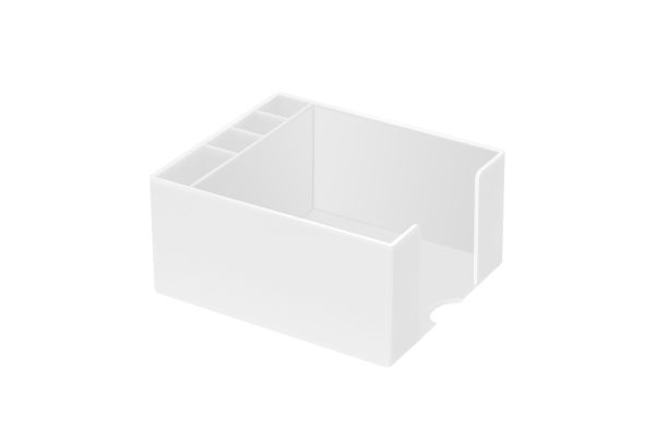 Zettelbox mit Köcher "Ypsilon", ungefüllt, weiß