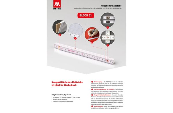 Zollstock Metrie Block 51 - 1m
