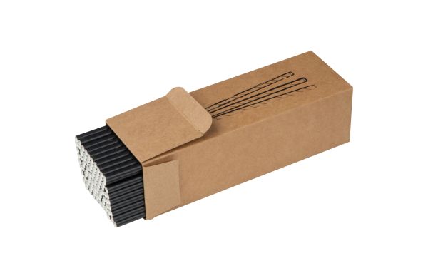 100er Set Trinkhalme aus Papier - schwarz