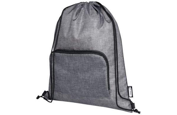 Ash recycelter faltbarer Sportbeutel 7L - heather grau, schwarz 