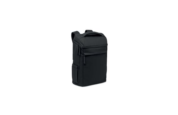 15" PU Laptop-Rucksack, Schwarz