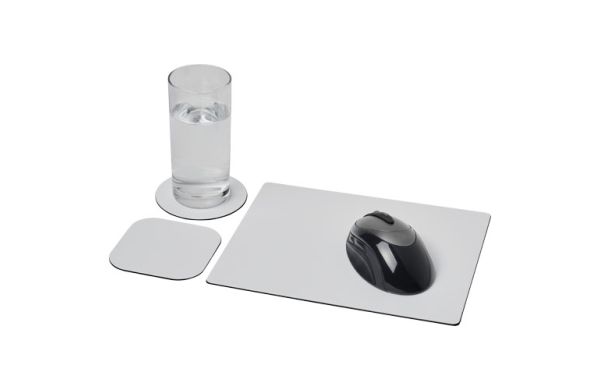 Brite-Mat® Mauspad- und Untersetzer-Set 1 - schwarz 