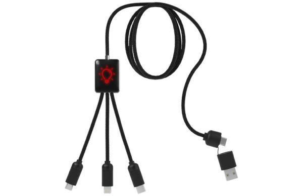 SCX.design C28 Erweitertes 5-in-1-Ladekabel - rot, schwarz 