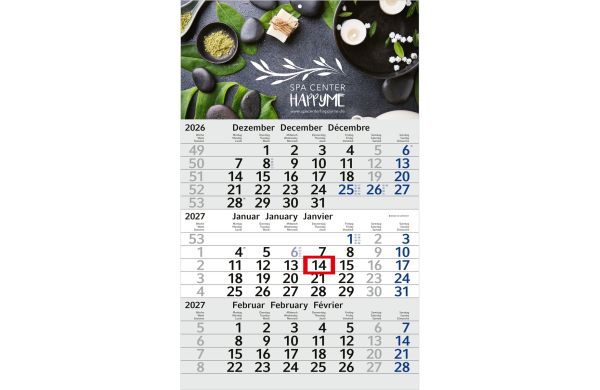 3-Monatskalender Einblatt Budget 3 Schrift leicht